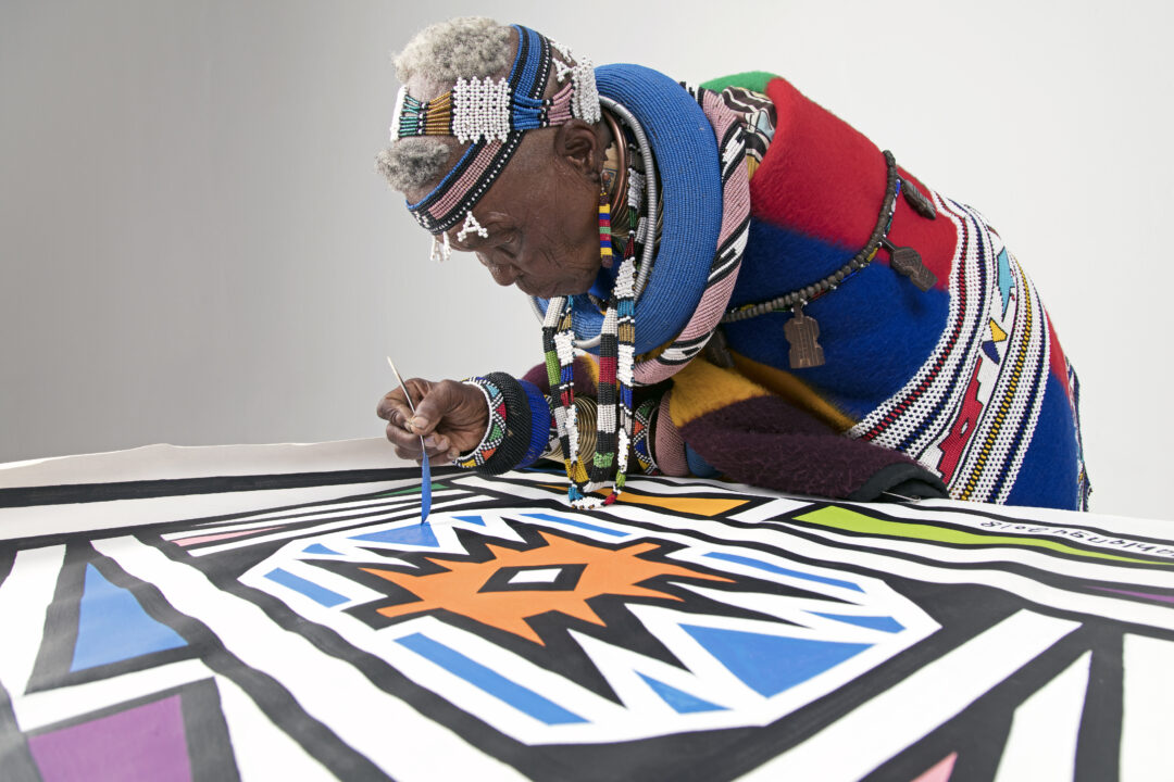 Dr Esther Mahlangu. At Work. Portrait photograph taken by Clint Strydom The Melrose Gallery